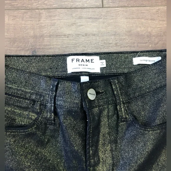 FRAME DENIM LE HIGH SKINNY COATED HIGH WAISTED JEANS SIZE 26 - Picture 7 of 9